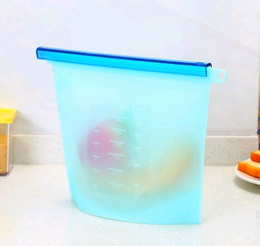 Silicone fresh-keeping vacuum sealed bag for food storage