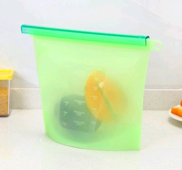 Silicone fresh-keeping vacuum sealed bag for food storage