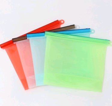 Silicone fresh-keeping vacuum sealed bag for food storage