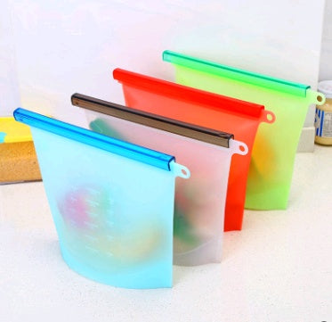 Silicone fresh-keeping vacuum sealed bag for food storage