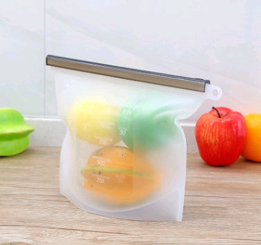 Silicone fresh-keeping vacuum sealed bag for food storage