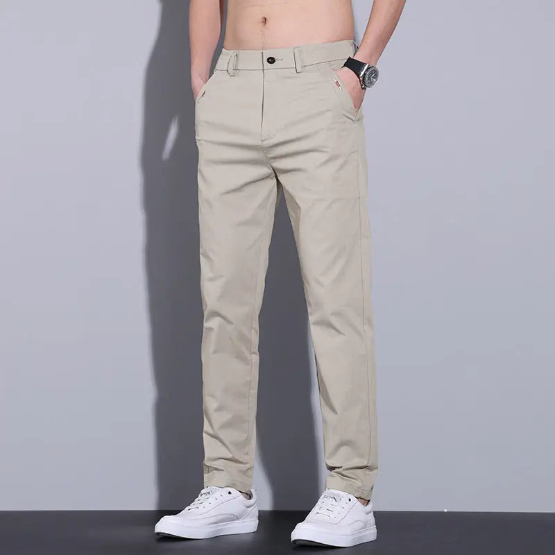Men's Springsummer Business Casual Pants Straight Slim Fit Breathable Men's Pants - Rehmiar