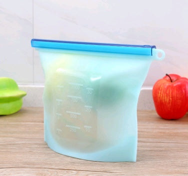 Silicone fresh-keeping vacuum sealed bag for food storage