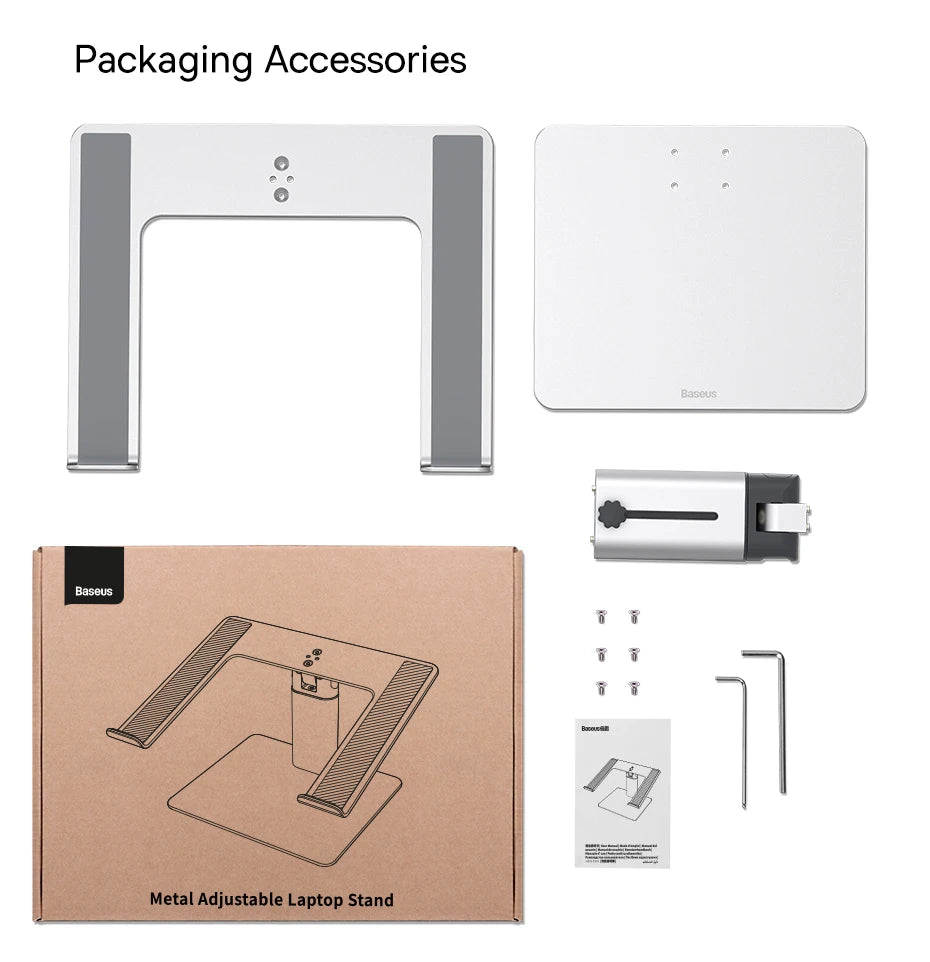 Baseus Laptop Stand for MacBook Air Pro Foldable Aluminium Vertical Notebook Stand Scalable Adjustable Support Tablet Kickstand