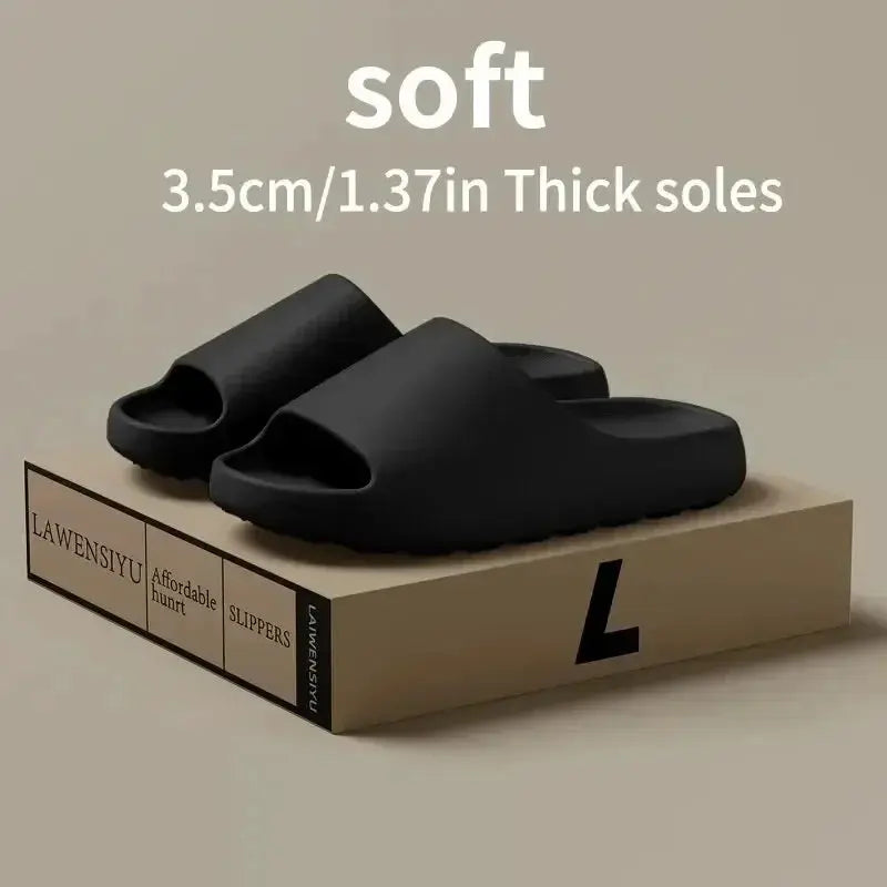 EVA Thick Sole Slides – Soft Summer Beach Slippers for Women & Men - Rehmiar