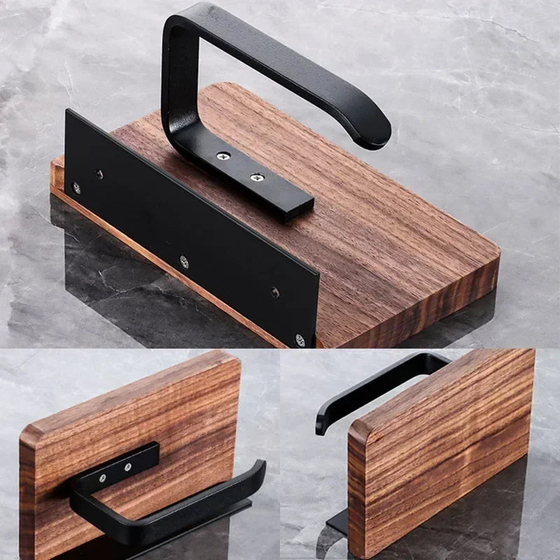 Wooden Toilet Paper Holder Bathroom Wall Mount WC Paper Phone Holder Shelf Storage Towel Roll Shelf Accessories