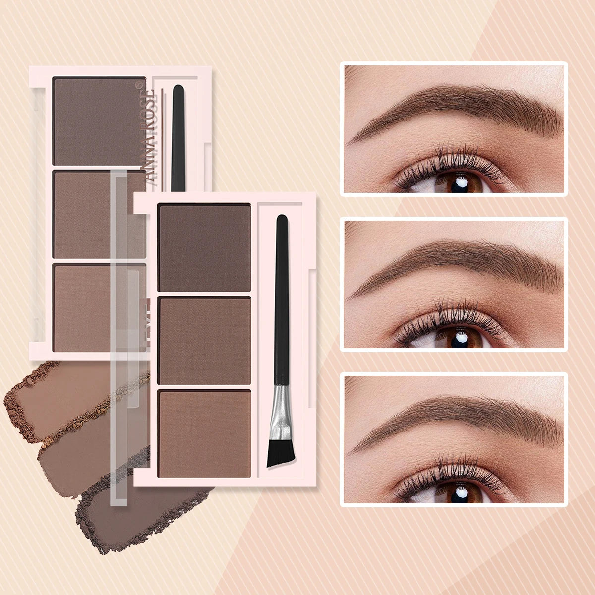 Three-color eyebrow powder shadow three-dimensional eyebrow shape waterproof and sweat-proof natural long-lasting eyebrow powder - Rehmiar