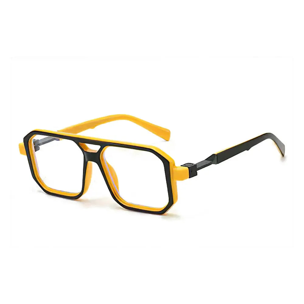 Anti-Blue Light Square Glasses – Lightweight Transparent Black Frame Eyewear for Men Women - Rehmiar