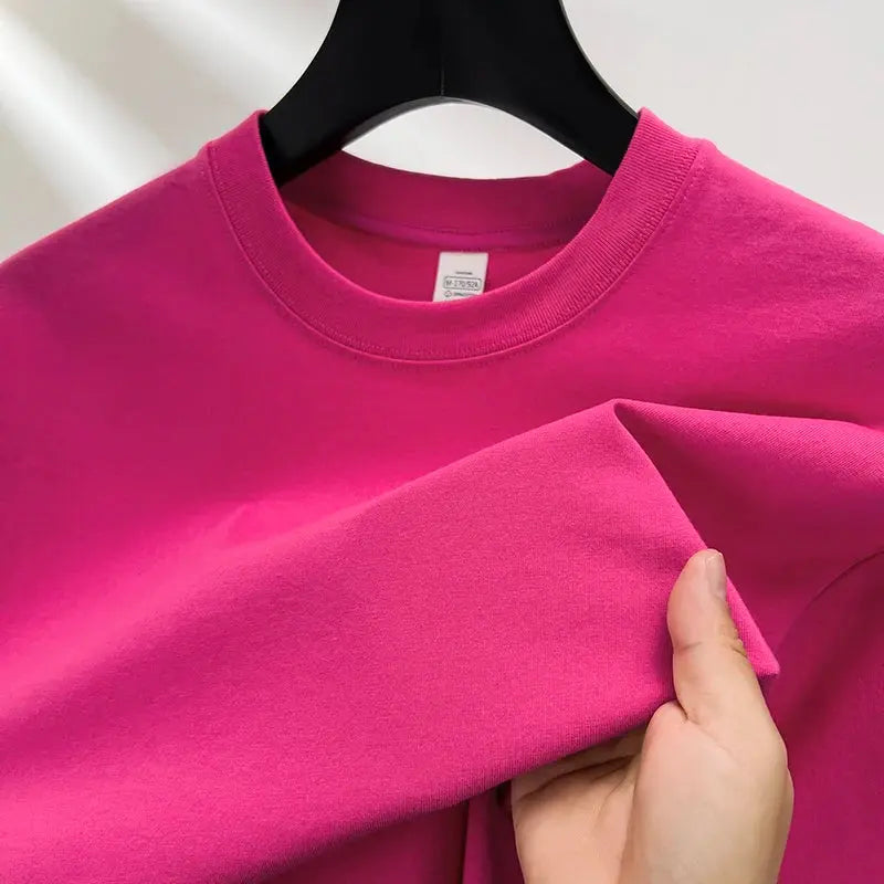 100% pure cotton summer high-end short sleeve round neck breathable T-shirt - Rehmiar