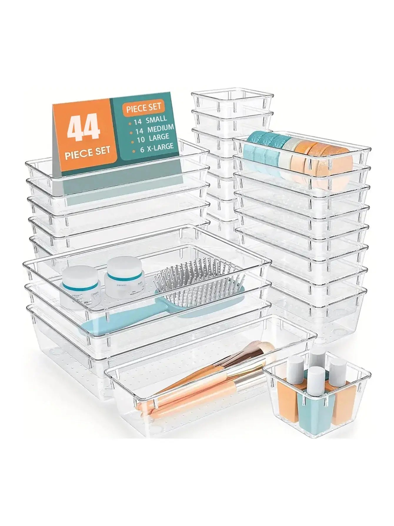 44pcs Multifunctional Drawer Divider Storage Box - Rehmiar
