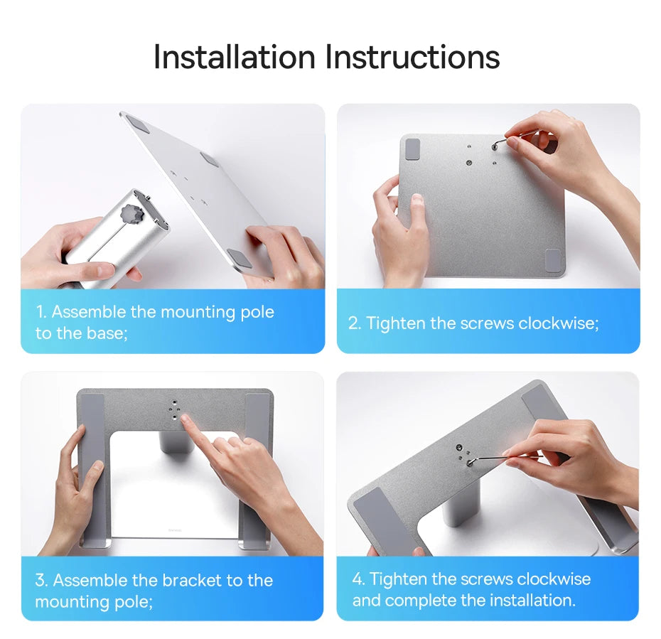 Baseus Laptop Stand for MacBook Air Pro Foldable Aluminium Vertical Notebook Stand Scalable Adjustable Support Tablet Kickstand