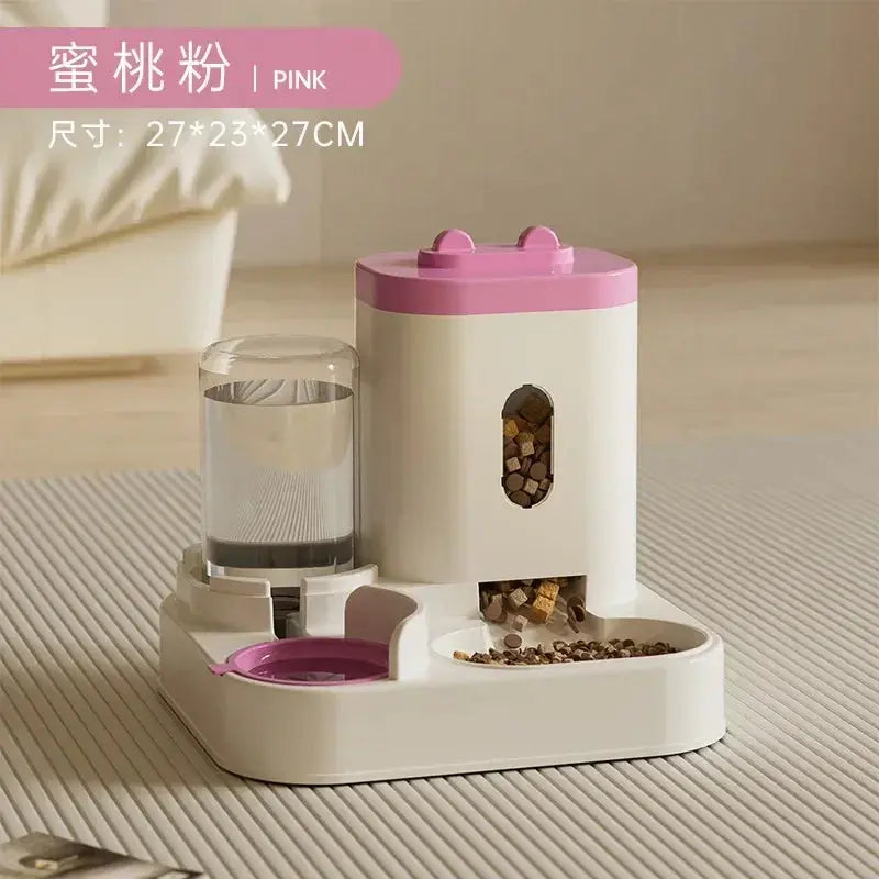 Automatic Pet Feeder with Water Fountain – Large Capacity Dog & Cat Food Dispenser - Rehmiar