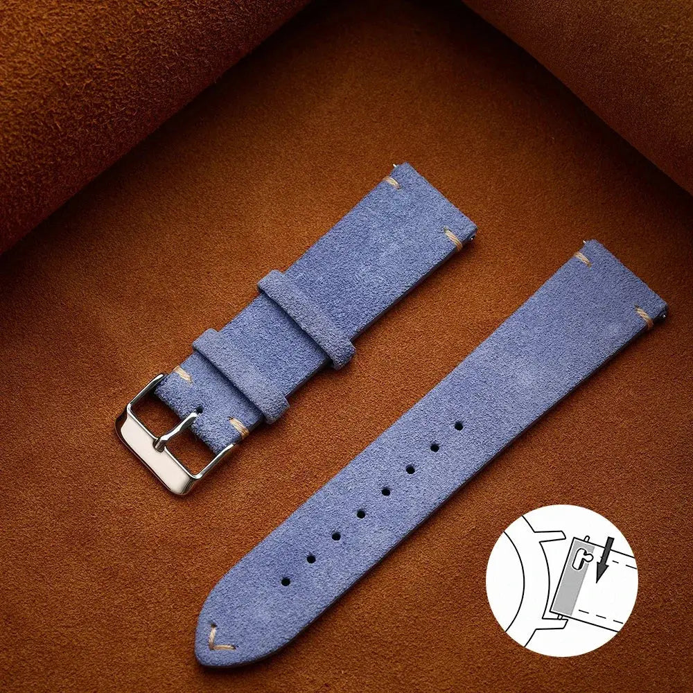 Wristband 20mm 22mm 4mm 16mm 18mm Quick Release Soft Suede Strap Brown Watch Bands Calfskin Women & Men Accessories - Rehmiar