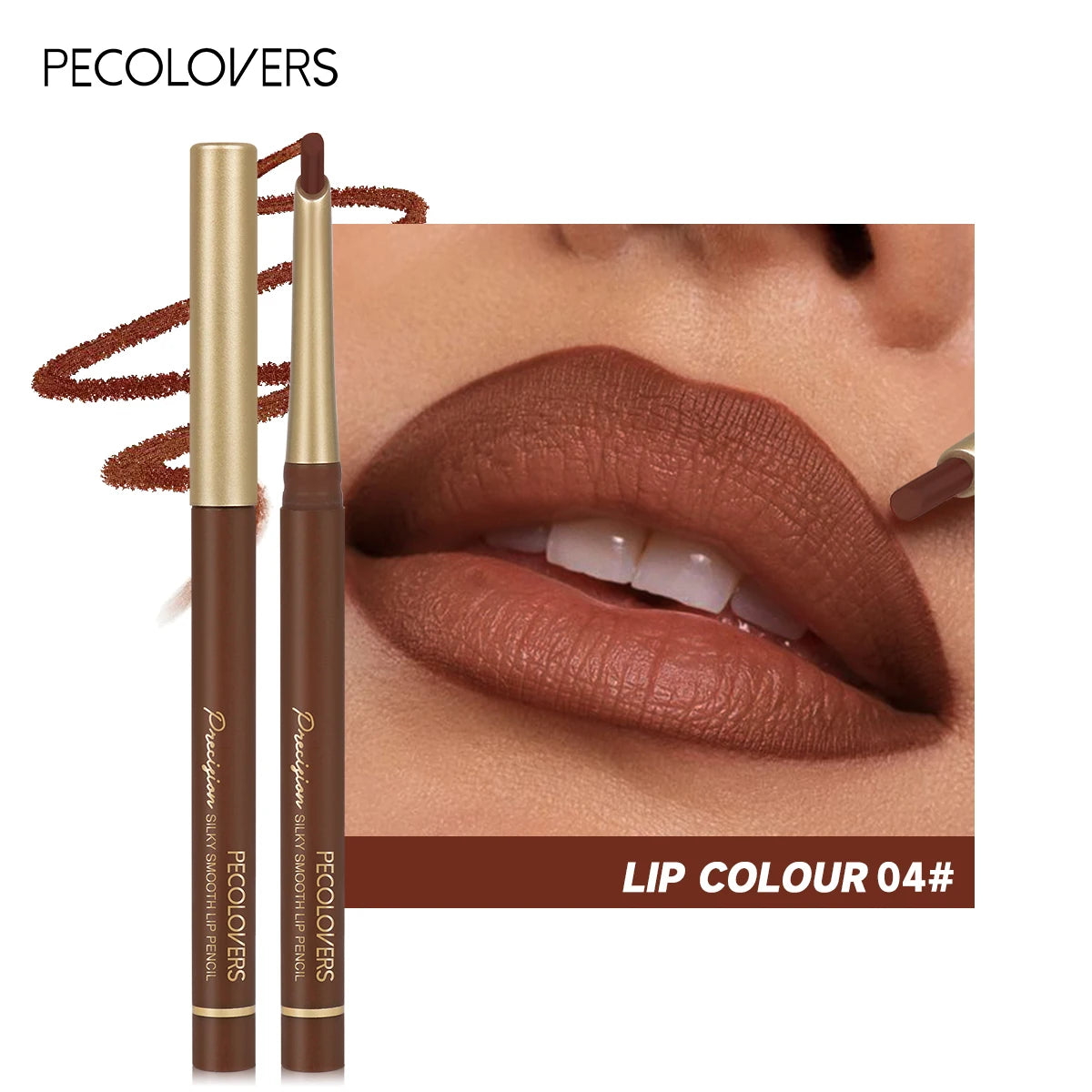Matte 6-colors Lip Liner Pencil Bevel Design Nib Lip Contour Lipstick Nude Brown Lipstick Pencil - Rehmiar