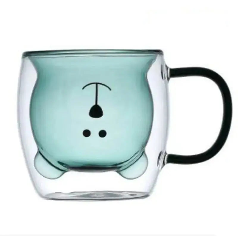 Cute Bear 250ml Double-Wall Glass Cup – Insulated Mug for Hot & Cold Drinks, Ideal Gift for Valentine's Day or Anniversary Rehmiar