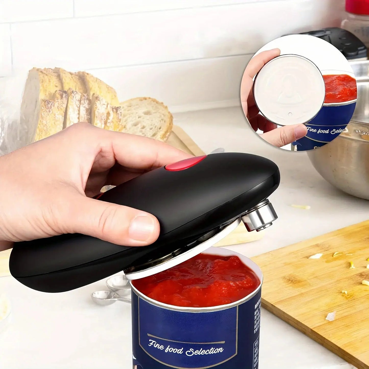 Electric Can Opener One Touch Automatic Jar Bottle Can Open Machine Portable Kitchen Hand Free Opener - Rehmiar