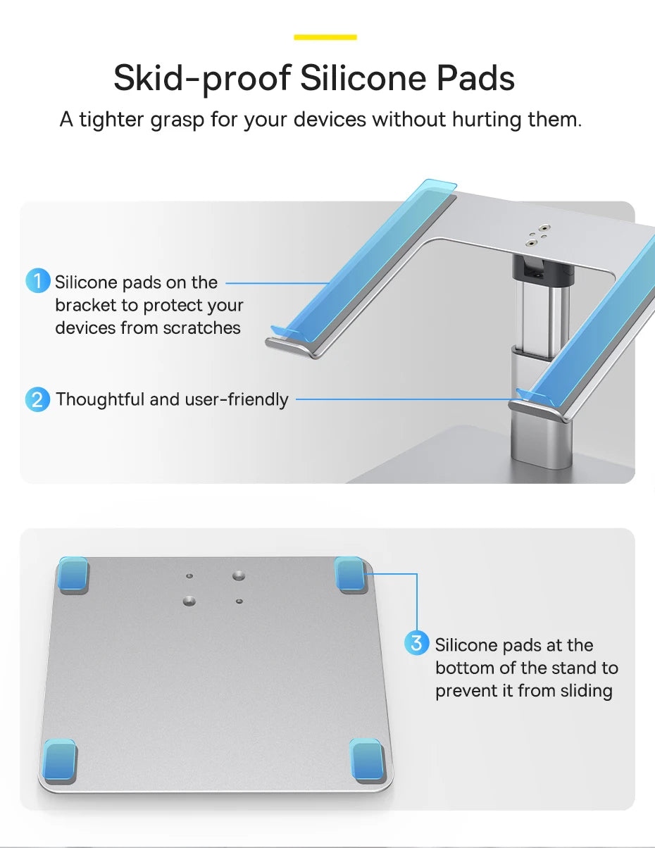 Baseus Laptop Stand for MacBook Air Pro Foldable Aluminium Vertical Notebook Stand Scalable Adjustable Support Tablet Kickstand