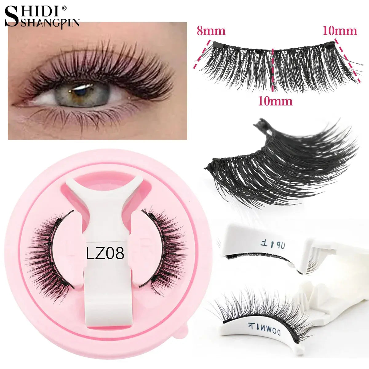 1 Pair Magnetic Eyelashes Handmade Fluffy Faux Mink Reusable Lashes - Rehmiar