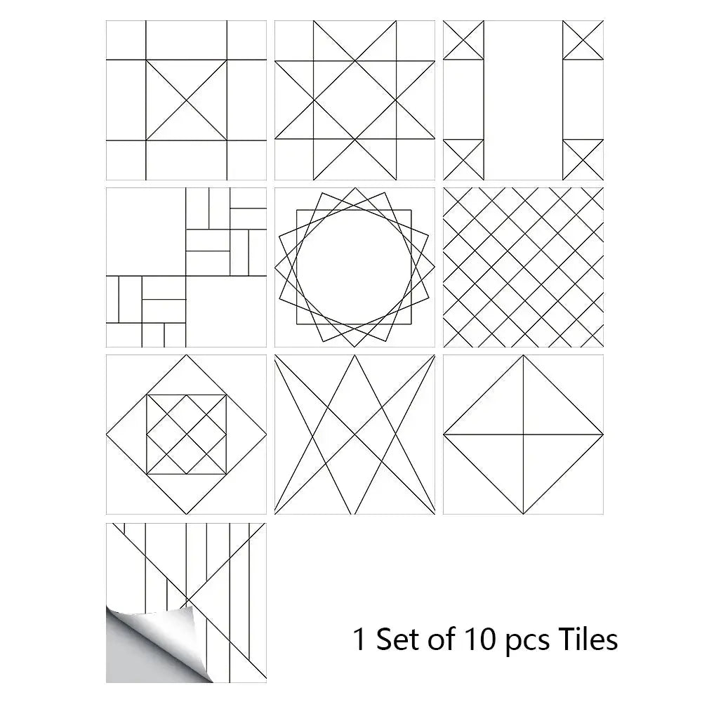 10pcs Blue & Gray Matte Surface Wall Sticker Film - Rehmiar