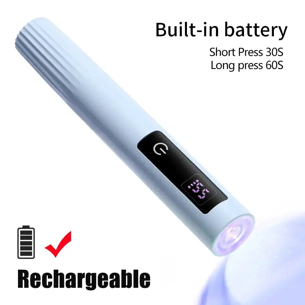 Rechargeable UV LED Nail Rechargeable Lamp – Portable Timer Touch Gel Polish Quick Nail Dryer Rehmiar