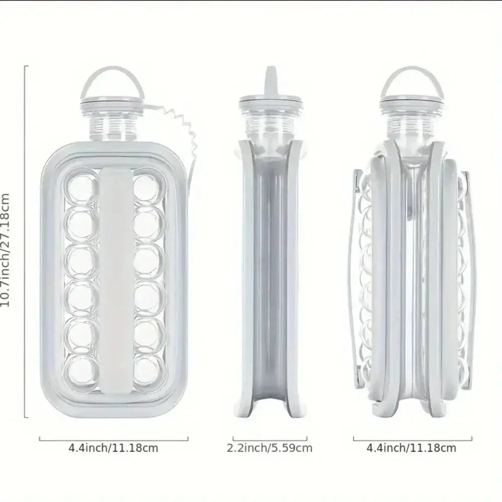 2-in-1 Portable Ice Maker Water Bottle – Folding Ice Cube Mold & Drink Bottle - Rehmiar