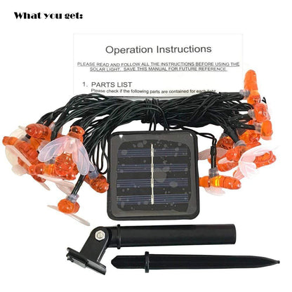 Solar New String Lights 20Led Little Bee Christmas Lanterns Flashing Lights Christmas String Lights Garden Decoration Lights - Rehmiar