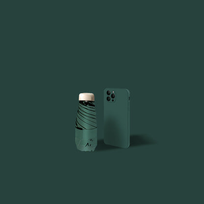 Sun Umbrella Female Sunscreen Anti Ultraviolet Compact Portable Folding 50 Off Pocket Capsule Sun And Rain Umbrella Dual-use Umbrella - Rehmiar