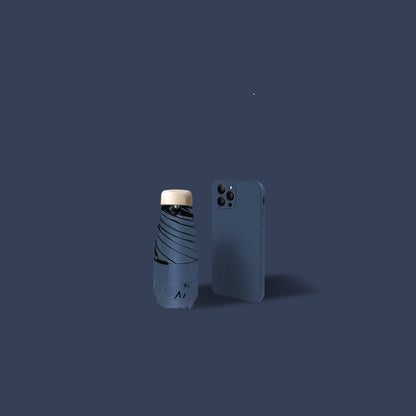 Sun Umbrella Female Sunscreen Anti Ultraviolet Compact Portable Folding 50 Off Pocket Capsule Sun And Rain Umbrella Dual-use Umbrella - Rehmiar