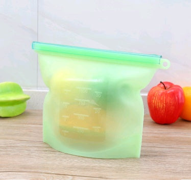 Silicone fresh-keeping vacuum sealed bag for food storage