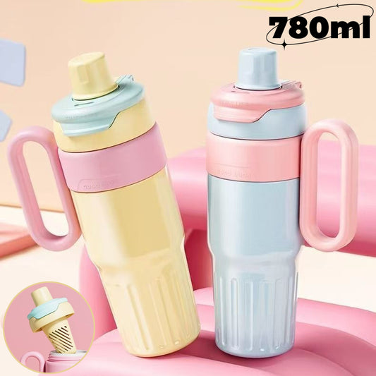 780ml Gradient Double Drink Thermal Stainless Stee Cup with Lid