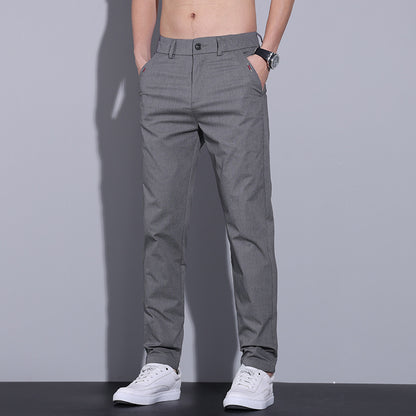 Men's Springsummer Business Casual Pants Straight Slim Fit Breathable Men's Pants - Rehmiar