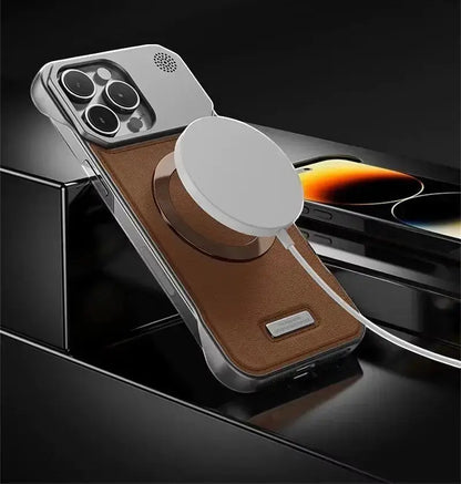 Luxury Magnetic Leather Aromatherapy Case for iPhone 11–17 Pro Max – Wireless Charging Compatible - Rehmiar