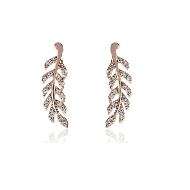 Fashion Symmetrical Hollow Leaves Stud Earrings
