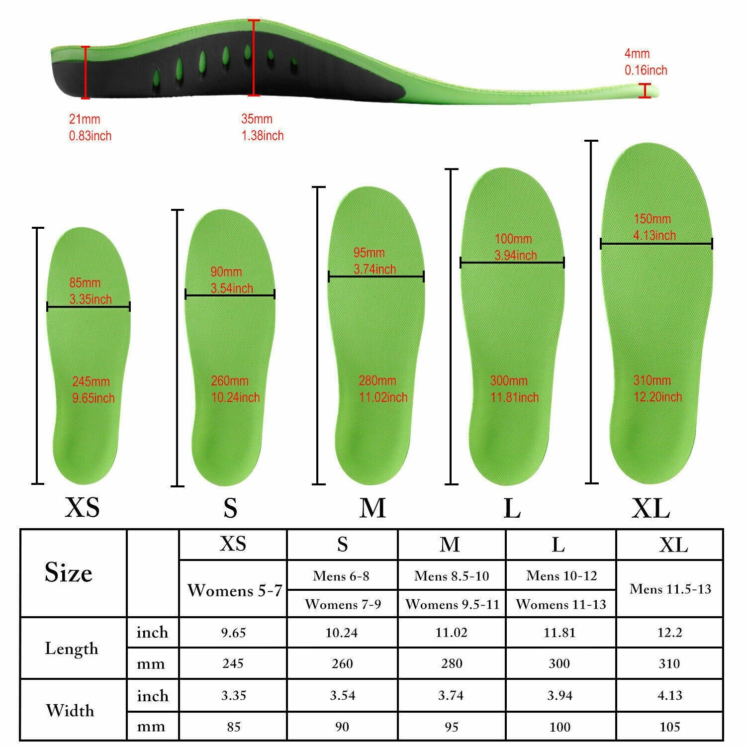 Orthotic Shoe Insoles Inserts Flat Feet High Arch Support For Plantar - Rehmiar