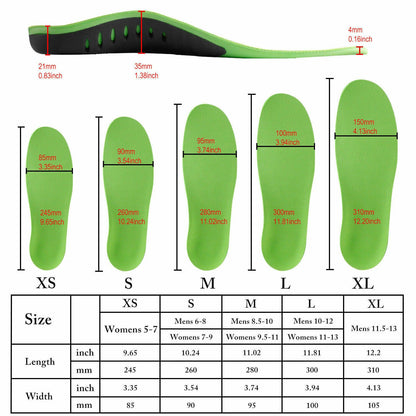 Orthotic Shoe Insoles Inserts Flat Feet High Arch Support For Plantar - Rehmiar