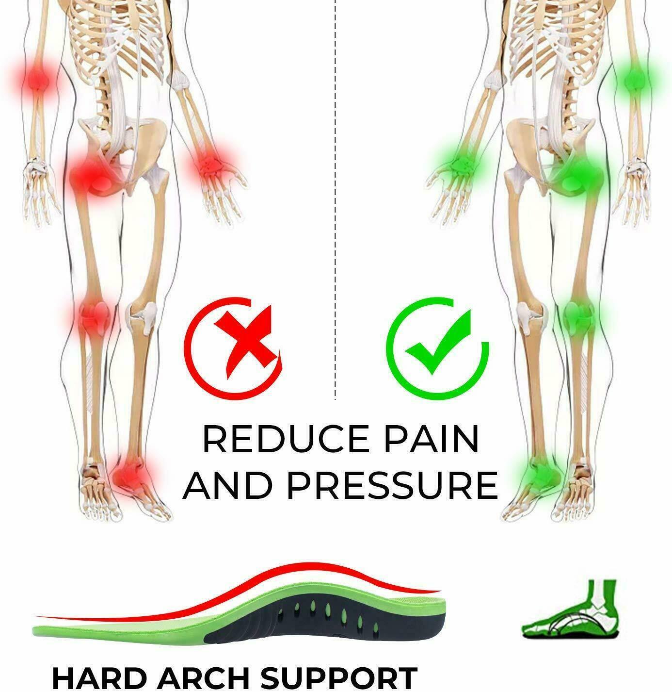 Orthotic Shoe Insoles Inserts Flat Feet High Arch Support For Plantar - Rehmiar