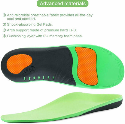 Orthotic Shoe Insoles Inserts Flat Feet High Arch Support For Plantar - Rehmiar