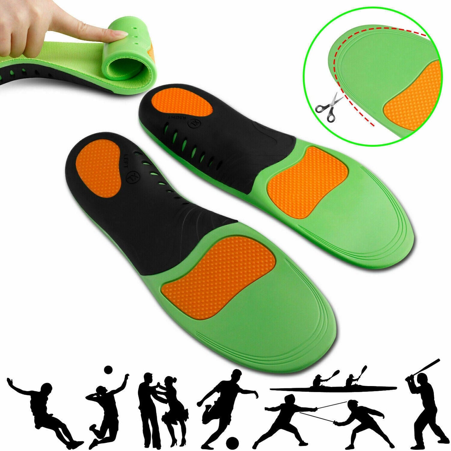 Orthotic Shoe Insoles Inserts Flat Feet High Arch Support For Plantar - Rehmiar
