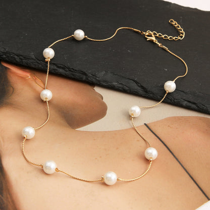 High-grade Niche Pearl Clavicle Pearl Necklace - Rehmiar