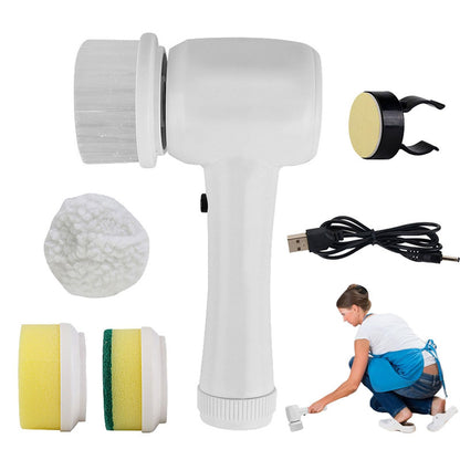 Electric Cleaning Brush 4 In 1 Spinning Scrubber Handheld Electric Cordless Cleaning Brush Portable - Rehmiar