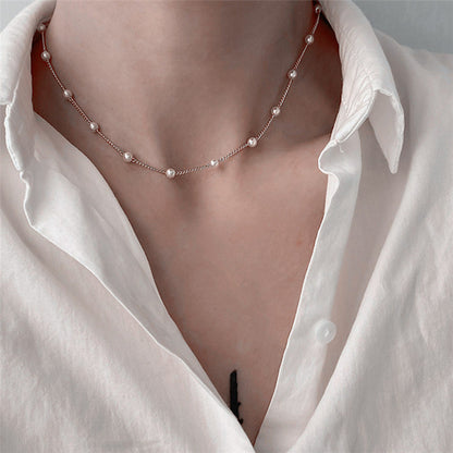 High-grade Niche Pearl Clavicle Pearl Necklace - Rehmiar