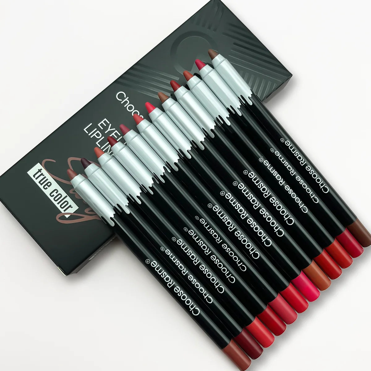 12 colour matte lip liner set, lipstick pen in 12 colours, durable lip makeup - Rehmiar