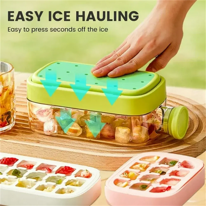 2-in-1 Ice Cube Making Water Bottle with Straw – Touch-Free Push-Type Easy Release Ice Mold - Rehmiar