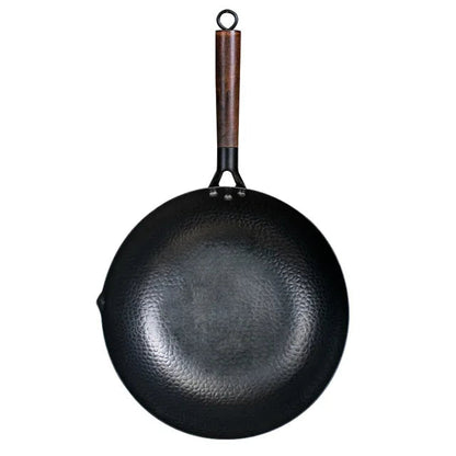 Pure Iron wok cast iron pan Non-coated Pot General use for Gas and Induction Cooker 32cm Chinese Wok Cookware Pan Rehmiar