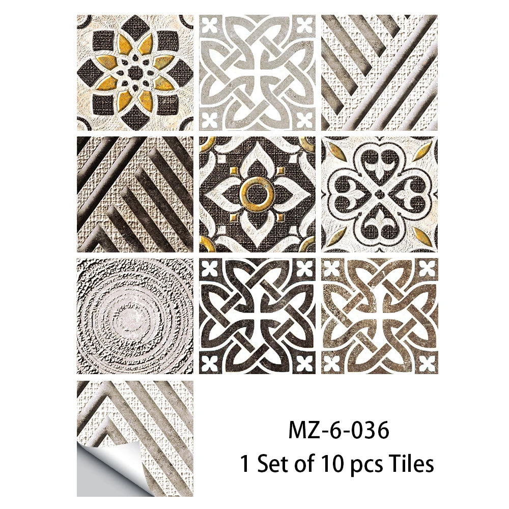 10pcs Blue & Gray Matte Surface Wall Sticker Film - Rehmiar