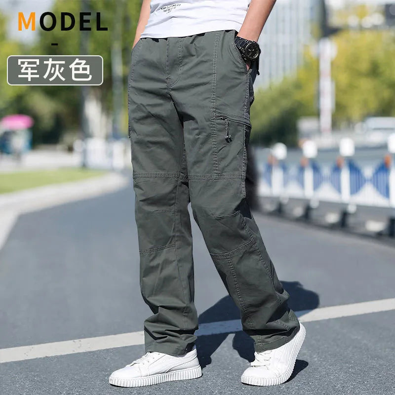 Men's Cargo Summer Spring Cotton Work Wear Pants New - Rehmiar