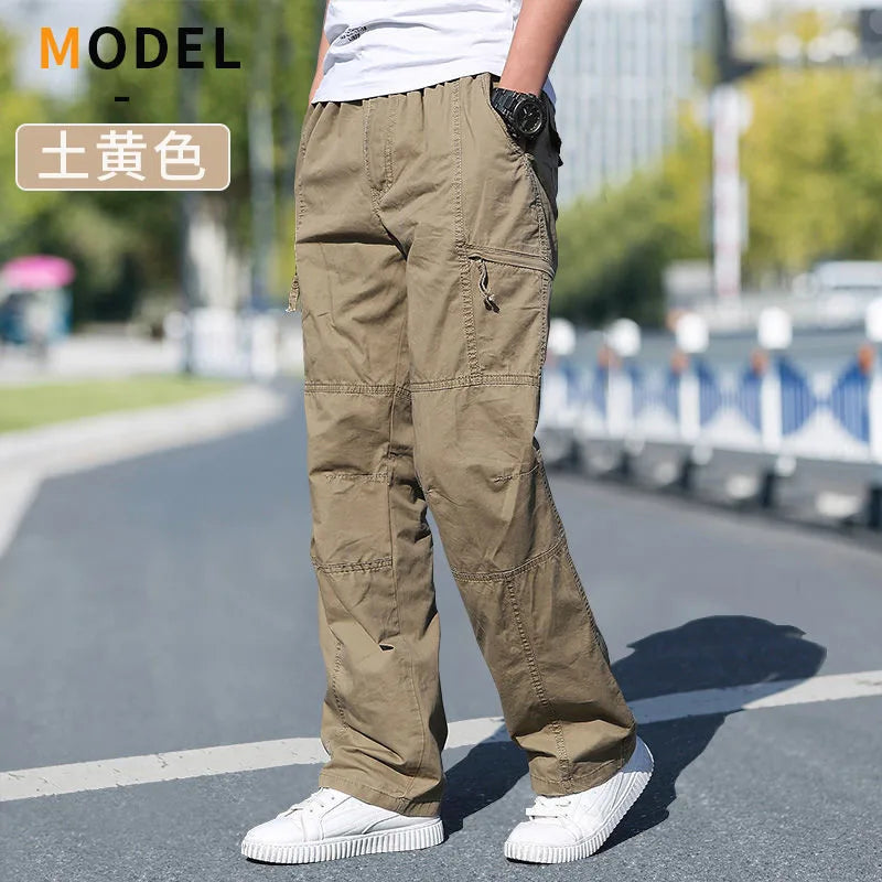 Men's Cargo Summer Spring Cotton Work Wear Pants New - Rehmiar