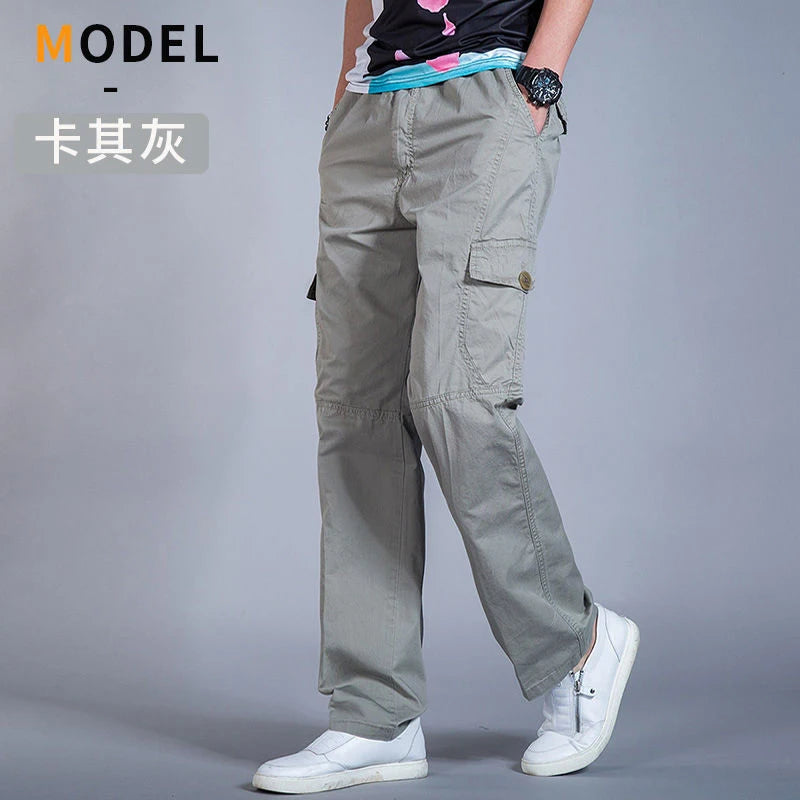 Men's Cargo Summer Spring Cotton Work Wear Pants New - Rehmiar