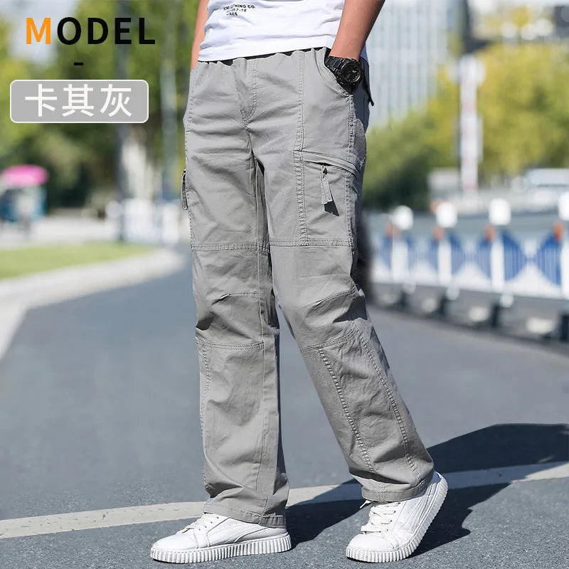 Men's Cargo Summer Spring Cotton Work Wear Pants New - Rehmiar