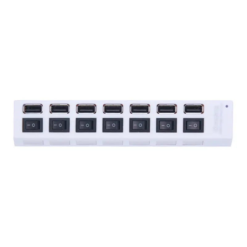 USB 2.0 Hub with Power Adapter – 4/7 Port USB Splitter with On/Off Switch for PC Laptop - Rehmiar